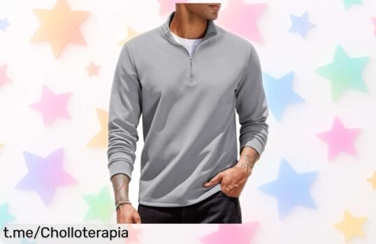Sudadera de hombre COOFANDY con media cremallera, súper chollo que no puedes dejar pasar, ¡rebajadísima para lucir impresionante en cada planazo!