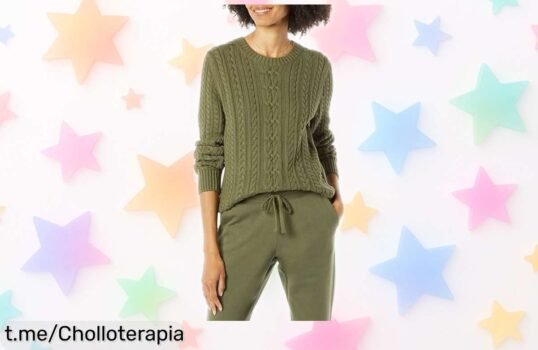 Suéter de punto para mujer Amazon Essentials: Un ofertón que eleva tu estilo y te abraza con calidez, ¡no dejes pasar esta oportunidad increíble!