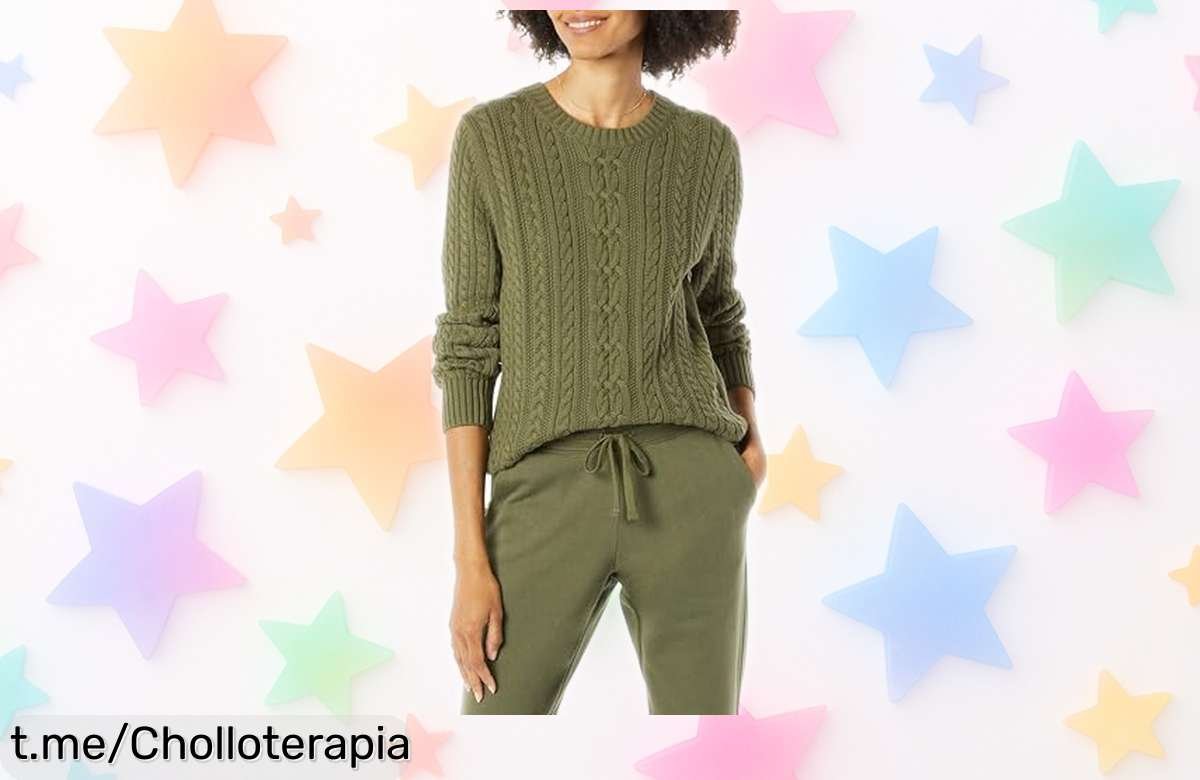 Suéter de punto para mujer Amazon Essentials: Un ofertón que eleva tu estilo y te abraza con calidez, ¡no dejes pasar esta oportunidad increíble!