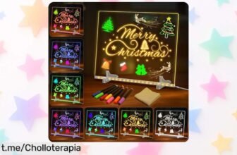 Tablero acrílico luminoso con mensaje LED en 7 colores y bolígrafo, ¡precio de escándalo que transforma tus notas en arte, no te quedes sin el tuyo!