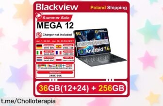 Tableta Blackview MEGA 12 con pantalla gigante de 120 Hz y 12GB de RAM, ahora a un precio rebajado que te dejará sin palabras; ¡no te quedes sin ella y disfruta cada instante!