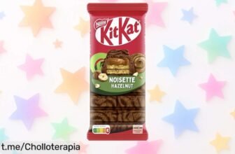 Tableta familiar KitKat con chocolate y avellanas crujiente, ¡rebajada a un precio loco para darte ese capricho irresistible que tanto mereces!