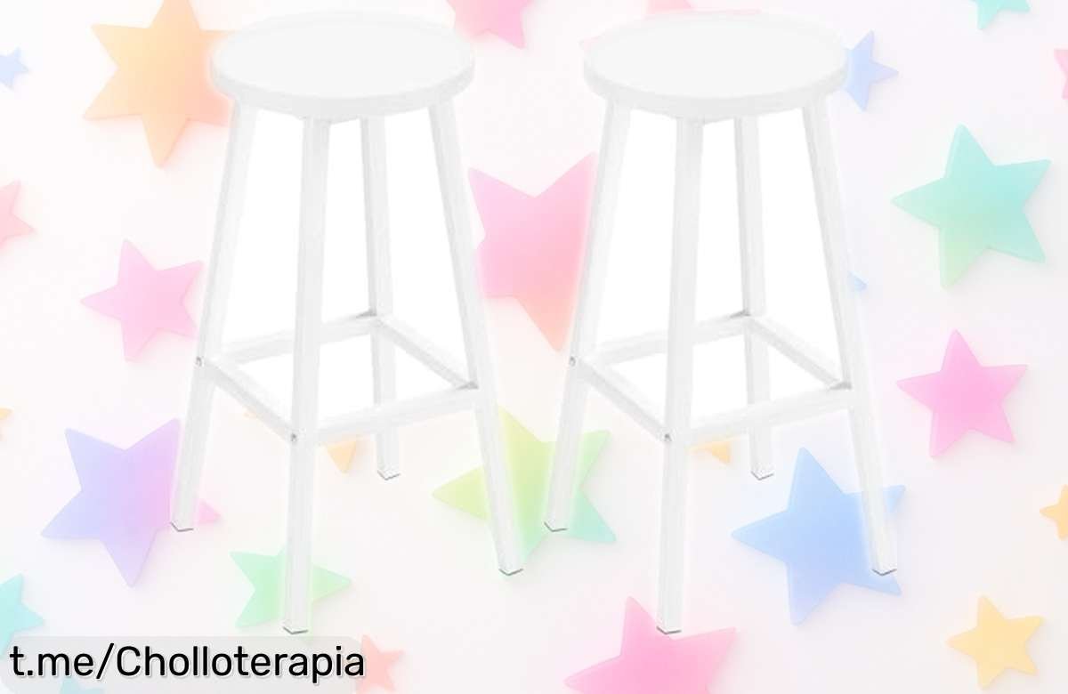 Taburetes de bar Klihome pack de 2, súper resistentes y ahorradores de espacio: ¡rebajados a un precio loco que transformará tu rincón del desayuno en un lugar increíble!