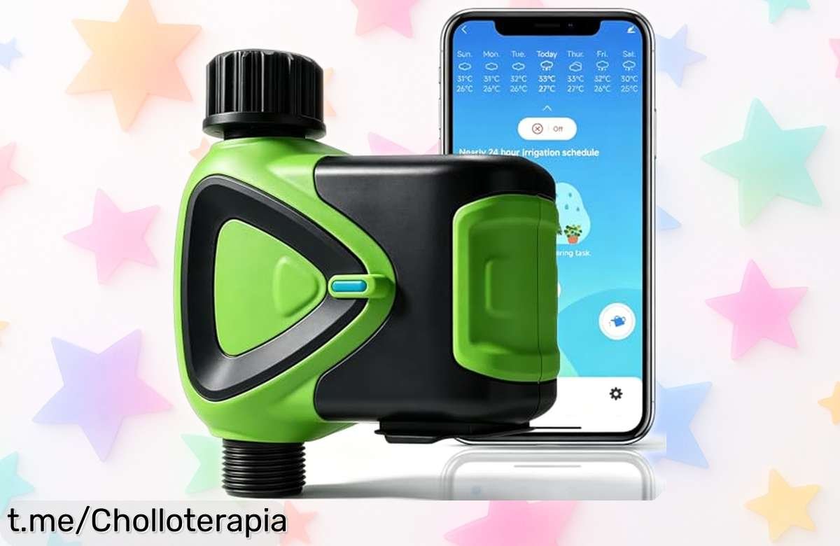 Temporizador WiFi RISOON para riego automático: controla tu jardín desde el móvil y aprovecha este chollo irresistible que no puedes dejar pasar. ¡Hazlo ya!