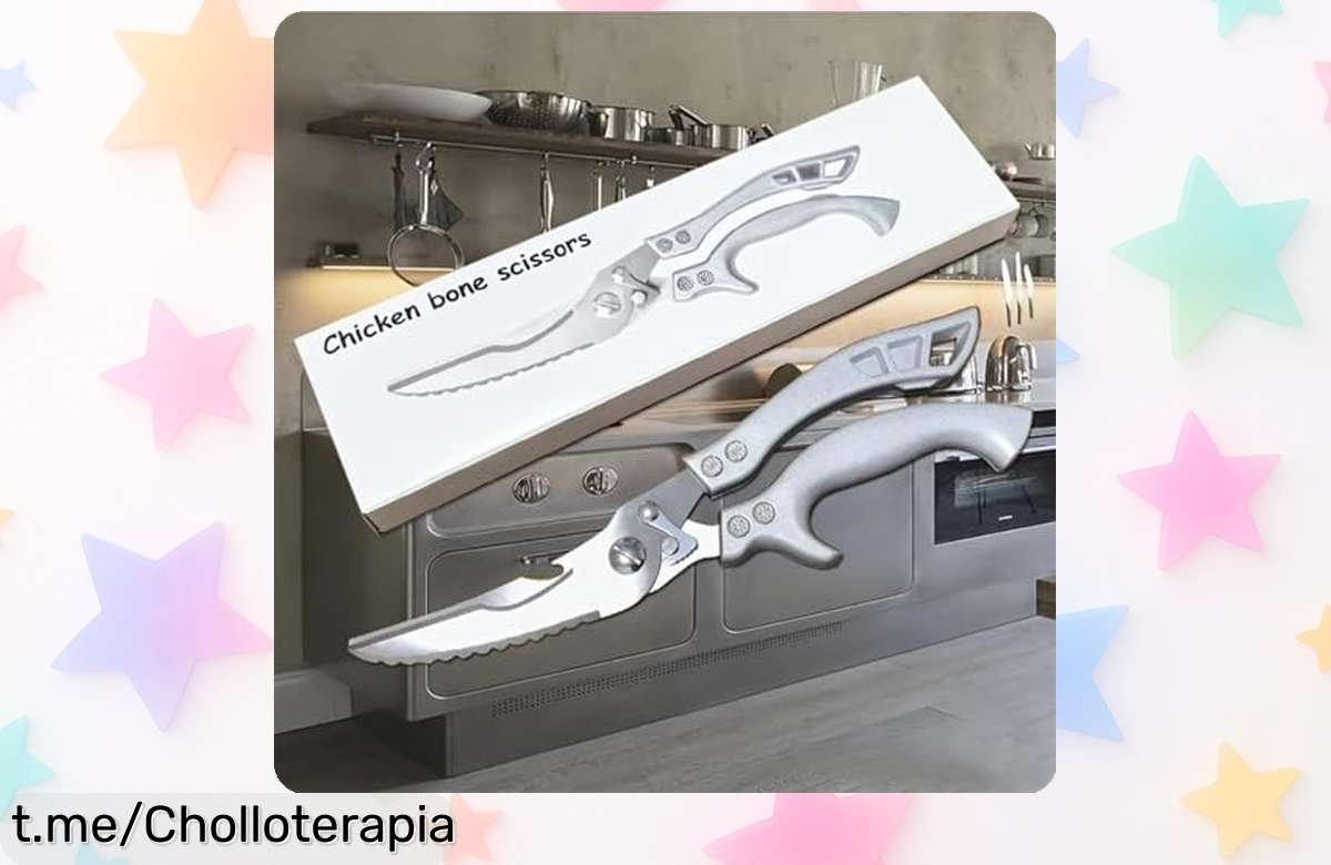 Tijeras de cocina multiusos con acero súper afilado y tornillo seguro ¡Hazlo fácil a un precio brutal que no puedes dejar pasar!