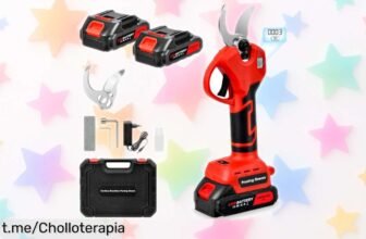 Tijeras de podar eléctricas con motor sin escobillas y dos baterías para un corte limpio a precio de ganga, ¡no te quedes fuera del jardín perfecto y empieza tu proyecto hoy!