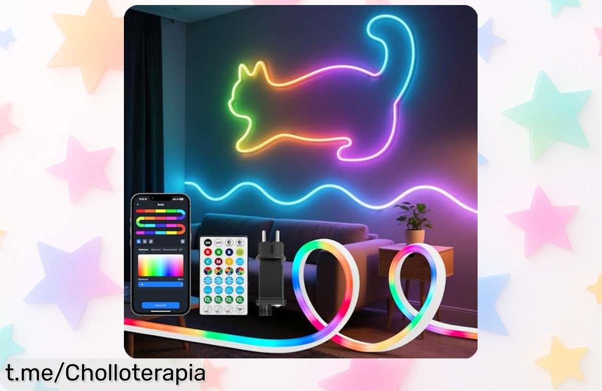 Tira de LED Neon inteligente Aigostar: Dale vida a tu espacio con 39 efectos brillantes, ahora a un precio rebajado que no puedes dejar pasar. ¡Ambiente y diversión en cada rincón!