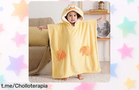 Toalla con capucha Bebamour que seca rapidísimo y mantiene calentitos a los peques, ¡aprovecha este chollazo en regalo para nuevos papás antes de que se agote!