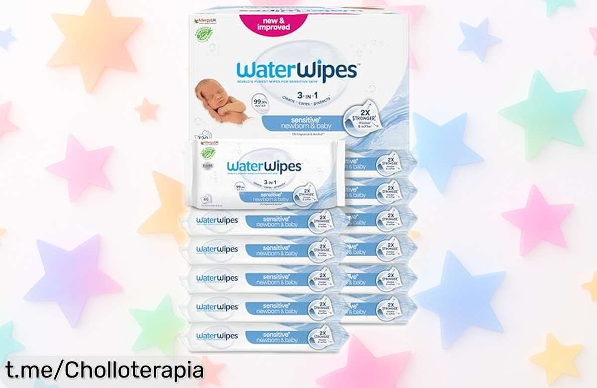 Toallitas WaterWipes Sensitive+ en tamaño gigante de 720 unidades: ¡el chollo perfecto para cuidar la piel de tu bebé y ahorrar sin complicaciones!