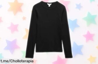 Top acanalado de algodón negro de Marks & Spencer: estilo y comodidad a un precio de ganga que no puedes dejar escapar, optimiza tu look hoy mismo.
