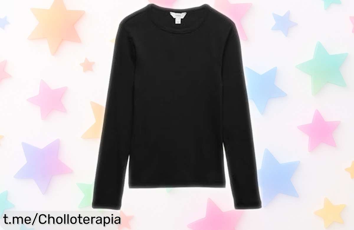 Top acanalado de algodón negro de Marks & Spencer: estilo y comodidad a un precio de ganga que no puedes dejar escapar, optimiza tu look hoy mismo.