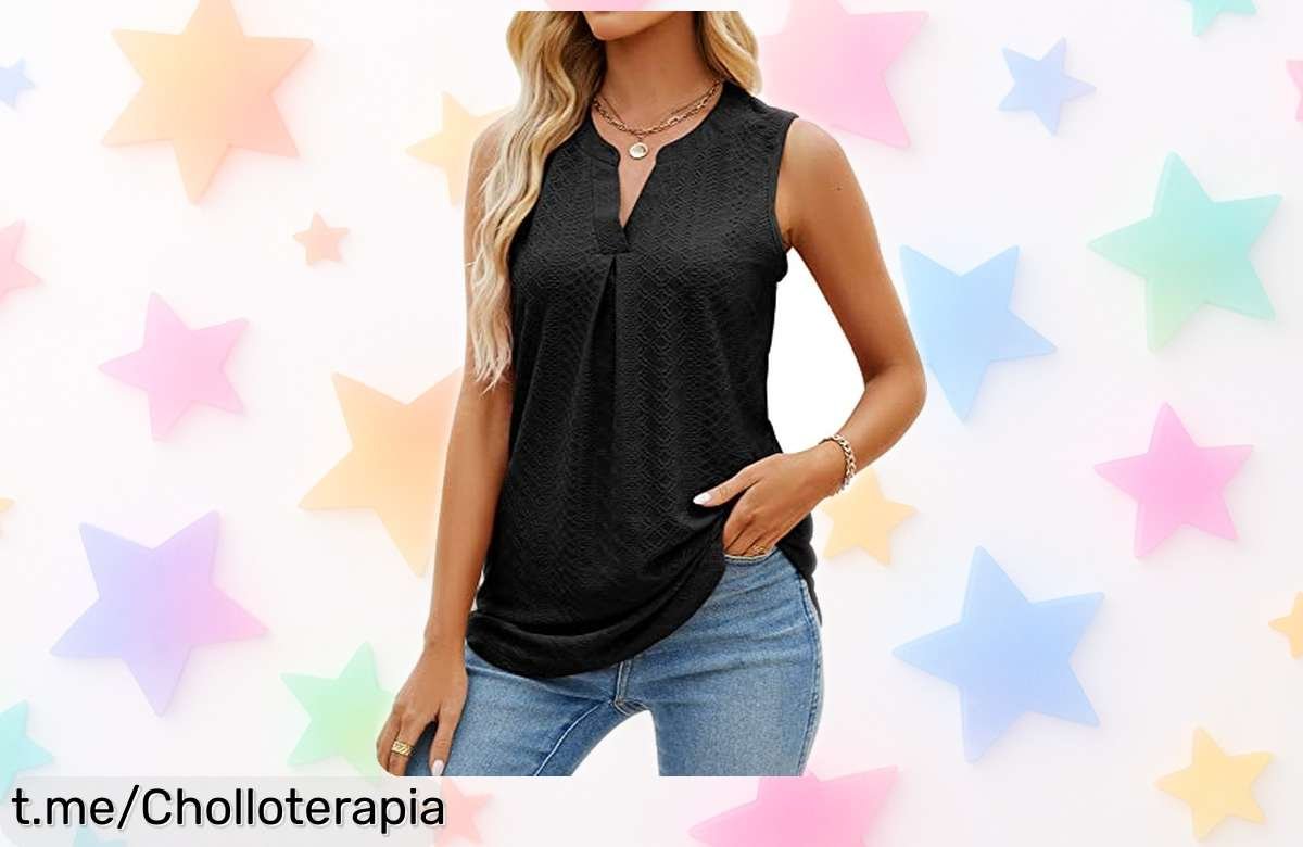 Top de mujer con cuello en V de estilo casual para brillar y destacar, ahora a un precio irreal que no querrás dejar escapar; ¡hazte con el tuyo antes que volen!