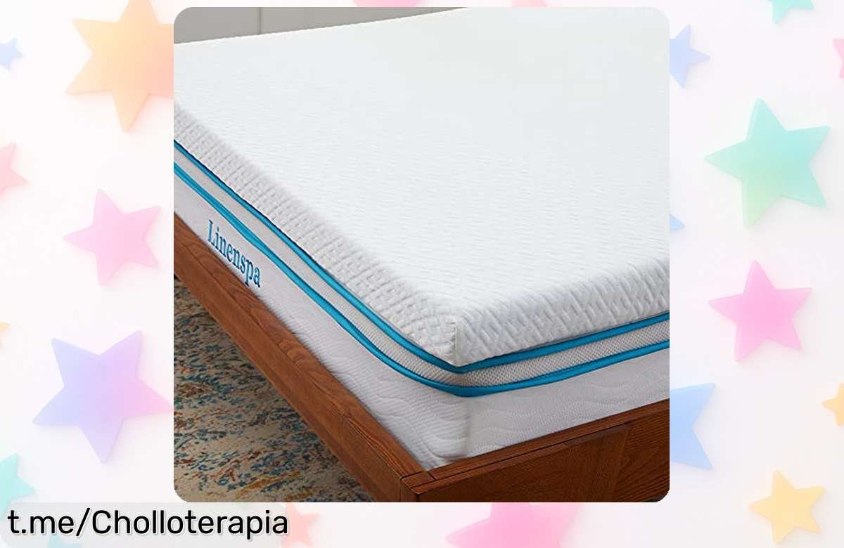 Topper viscoelástico Linenspa con gel refrescante, perfecto para dormir mejor y a un precio tirado que no puedes dejar escapar. ¡Dulces sueños te esperan ya!