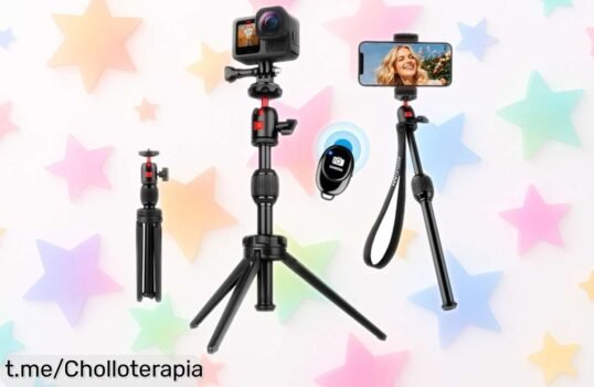 Trípode compacto JOILCAN Mini Action, ligero y con control remoto a un precio que no se puede creer para capturar recuerdos espectaculares ¡No dejes escapar esta oferta!
