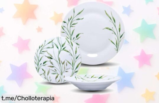 Vajilla de porcelana Carrefour Home Leaf: un super chollo de 12 piezas que renovará tu mesa sin vaciar tu bolsillo, ¡no te quedes sin la tuya!