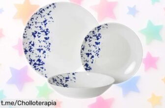 Vajilla de vidrio opal IDEALCASA Klein de 12 piezas a un precio increíble, perfecta para tus comidas y celebraciones; ¡no te quedes sin ella, aprovecha este chollo desplumado ya!