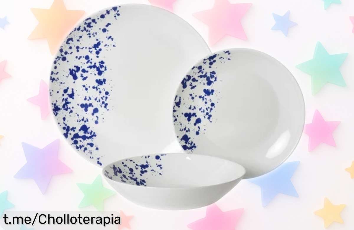 Vajilla de vidrio opal IDEALCASA Klein de 12 piezas a un precio increíble, perfecta para tus comidas y celebraciones; ¡no te quedes sin ella, aprovecha este chollo desplumado ya!