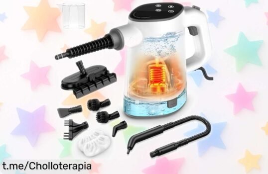 Vaporeta de mano 1200W con 10 accesorios, ¡ofertón para dejar tu hogar reluciente en segundos! Aprovecha este chollo antes que se acabe y siente la satisfacción de una limpieza perfecta.