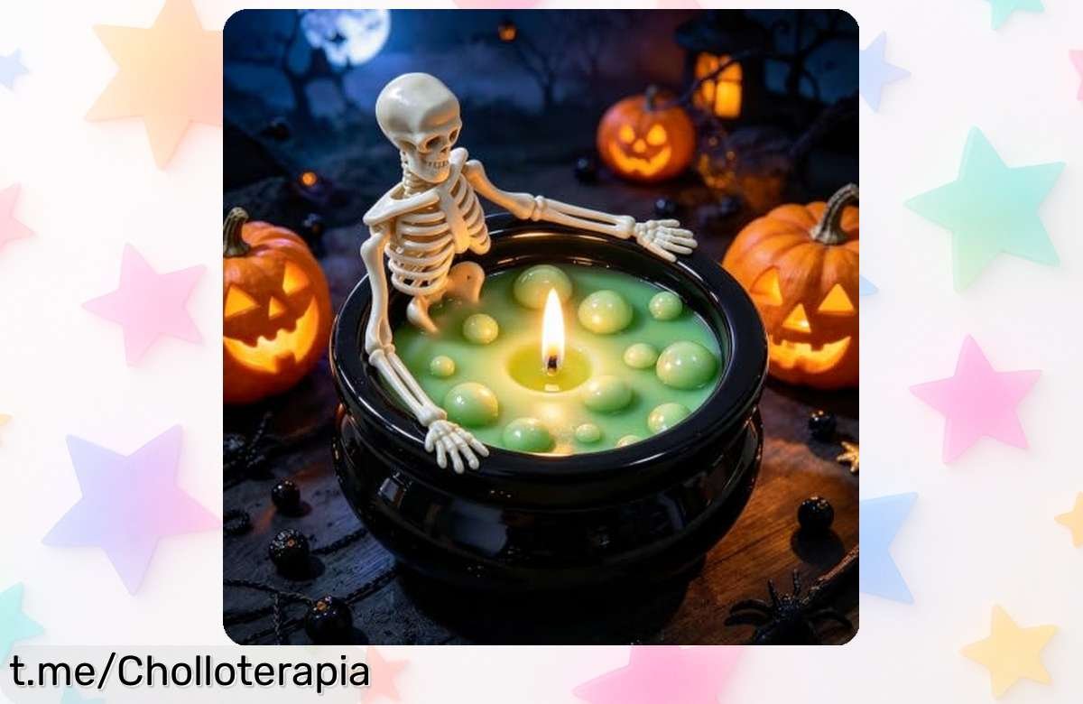 Vela de esqueleto con luces LED y máquina de niebla: el detallazo espeluznante que ilumina tu Halloween a un precio loco, ¡no te lo puedes perder!
