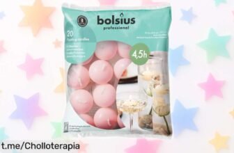 Velas flotantes Bolsius en pack de 20 para dar un aire pastel a tu hogar, ahora con rebajo increíble ¡Disfruta de horas sin humo ni mancha antes de que se acabe!