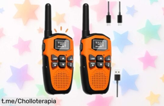 Walkie Talkie recargable NXGKET: ¡comunicación a 5 km sin límites! Aprovecha este chollo para divertirte en familia y disfrutar del aire libre. ¡No dejes pasar esta oportunidad única!