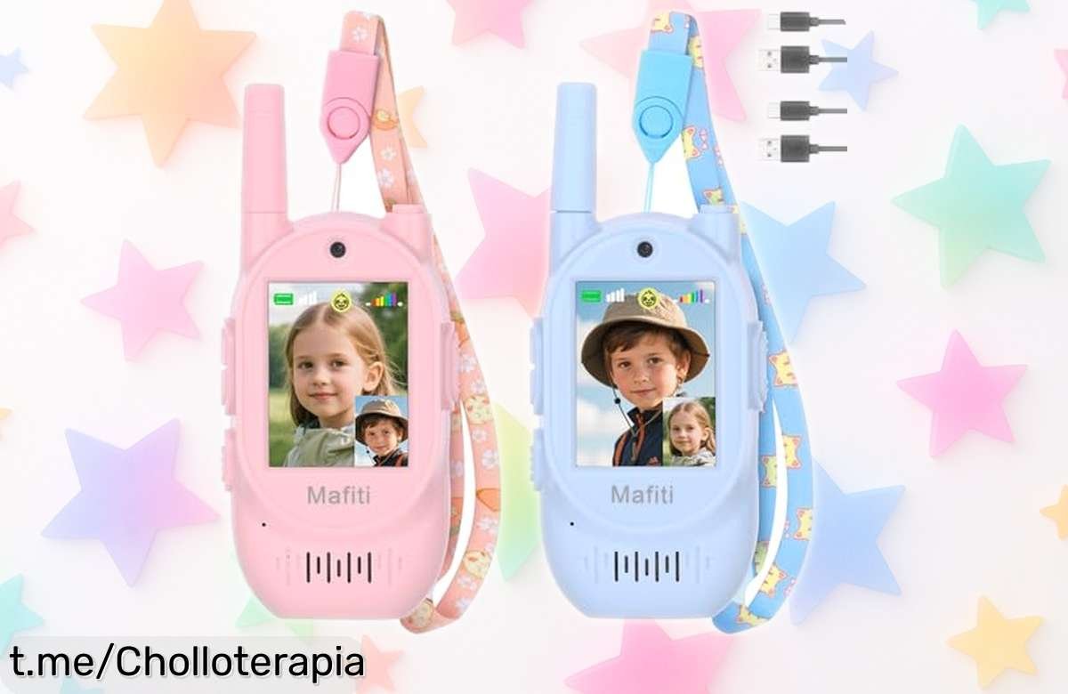 Walkie talkies Mafiti para niños con videollamada y cámara, ¡ofertón que transforma cualquier juego al aire libre en pura diversión! No dejes pasar este chollo divertido.