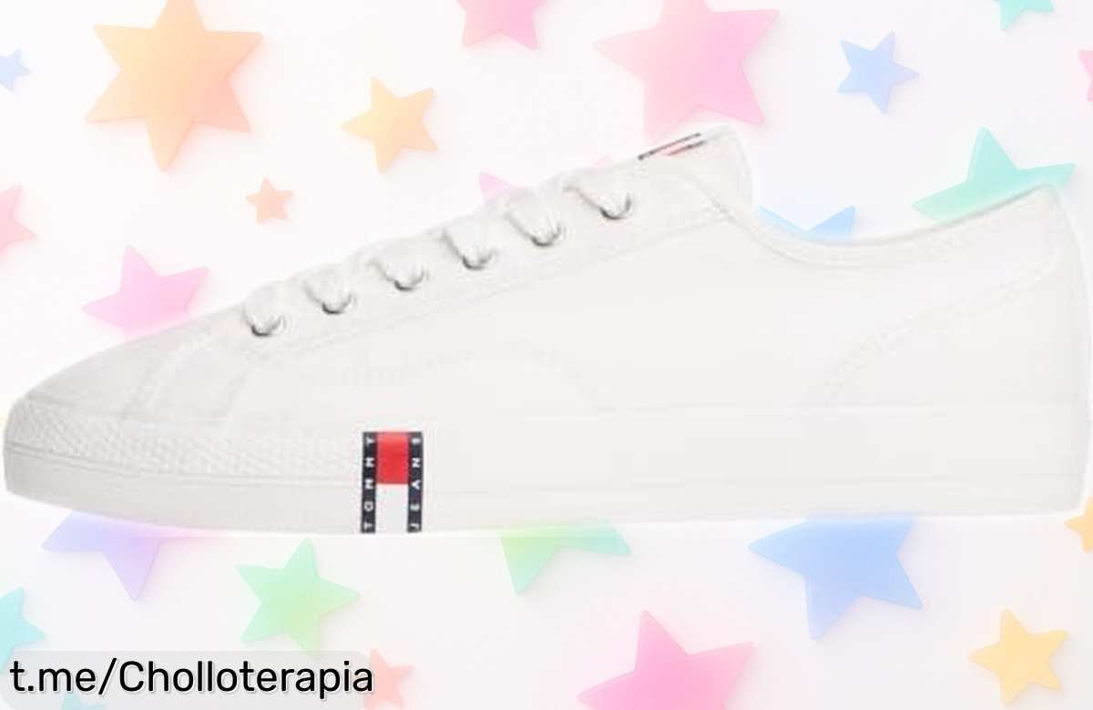 Zapas Tommy Jeans Canvas Sneaker para mujer con rollo 90s: ¡no te puedes perder este ofertón que hará deslumbrar tu estilo! ¿Te atreves a lucirlas?