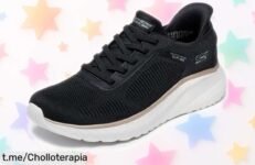 Zapatillas SlipIn Skechers Bobs Squad con espuma viscoelástica, un super chollo fácil de lavar para renovar estilo y comodidad ¡No te quedes sin ellas!