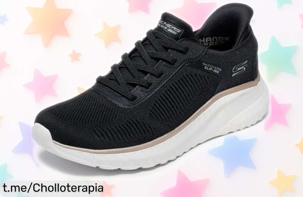 Zapatillas SlipIn Skechers Bobs Squad con espuma viscoelástica, un super chollo fácil de lavar para renovar estilo y comodidad ¡No te quedes sin ellas!