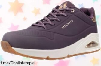 Zapatillas de cuña Skechers UNO Shimmer Away a precio ridículo, no dejes pasar la oportunidad de brillar con cada paso y lucir un estilo único ¡Cómpralas ya!