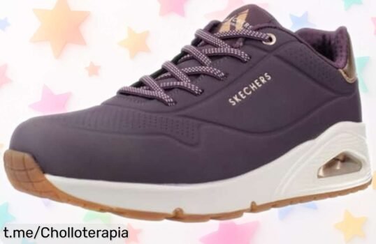 Zapatillas de cuña Skechers UNO Shimmer Away a precio ridículo, no dejes pasar la oportunidad de brillar con cada paso y lucir un estilo único ¡Cómpralas ya!