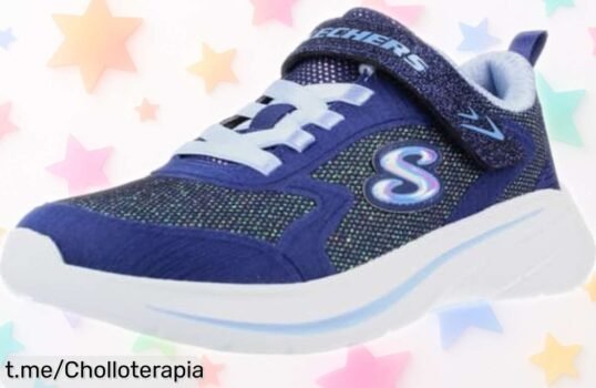 Zapatillas deportivas para niña Skechers Wave 92 con cierre fácil, un precio irreal que deslumbra y las hará brillar en el cole o en cada juego. ¡No te quedes sin ellas!