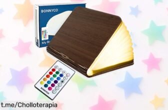 Lámpara increíble que parece un libro de BONNYCO, abre 360º y elige entre 16 colores; ¡aprovéchate del super chollo que iluminará tus noches con estilo!