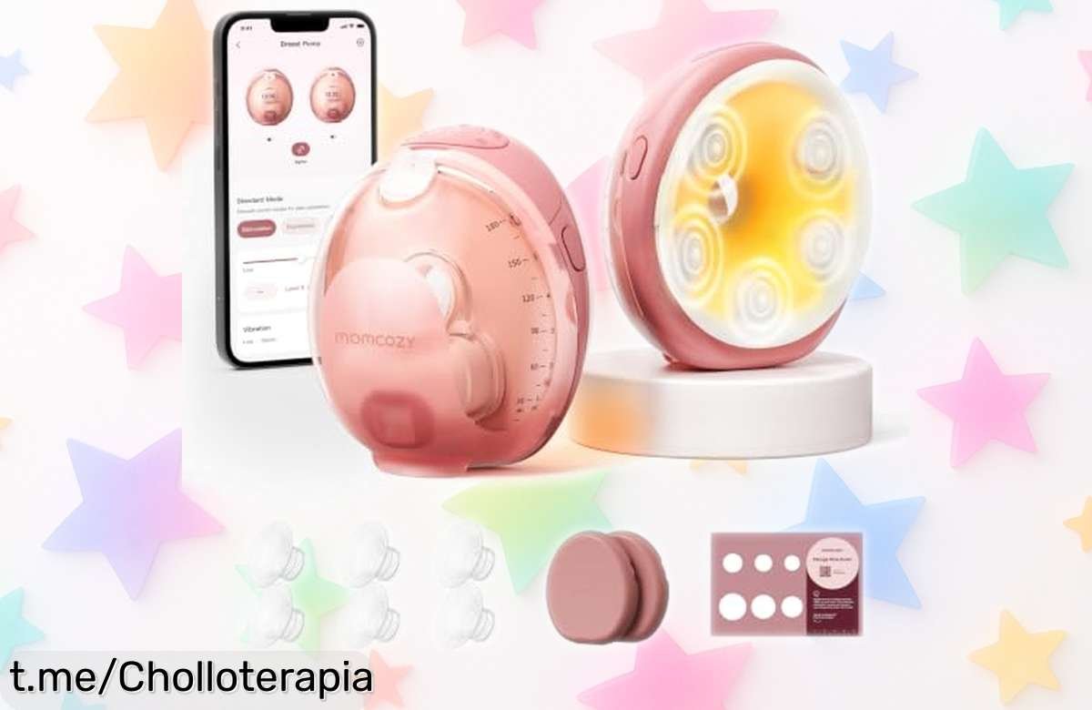Sacaleches eléctrico Momcozy Wellness con calor 360º y masaje en 5 zonas, ahora a un precio loco para que disfrutes el momento de dar teta sin tirones. ¡Hazte con él ya!